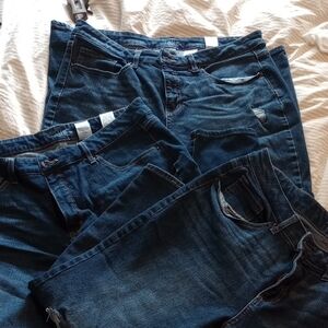 Lot Of 3 Dark Wash Skinny Jeans Size 16
